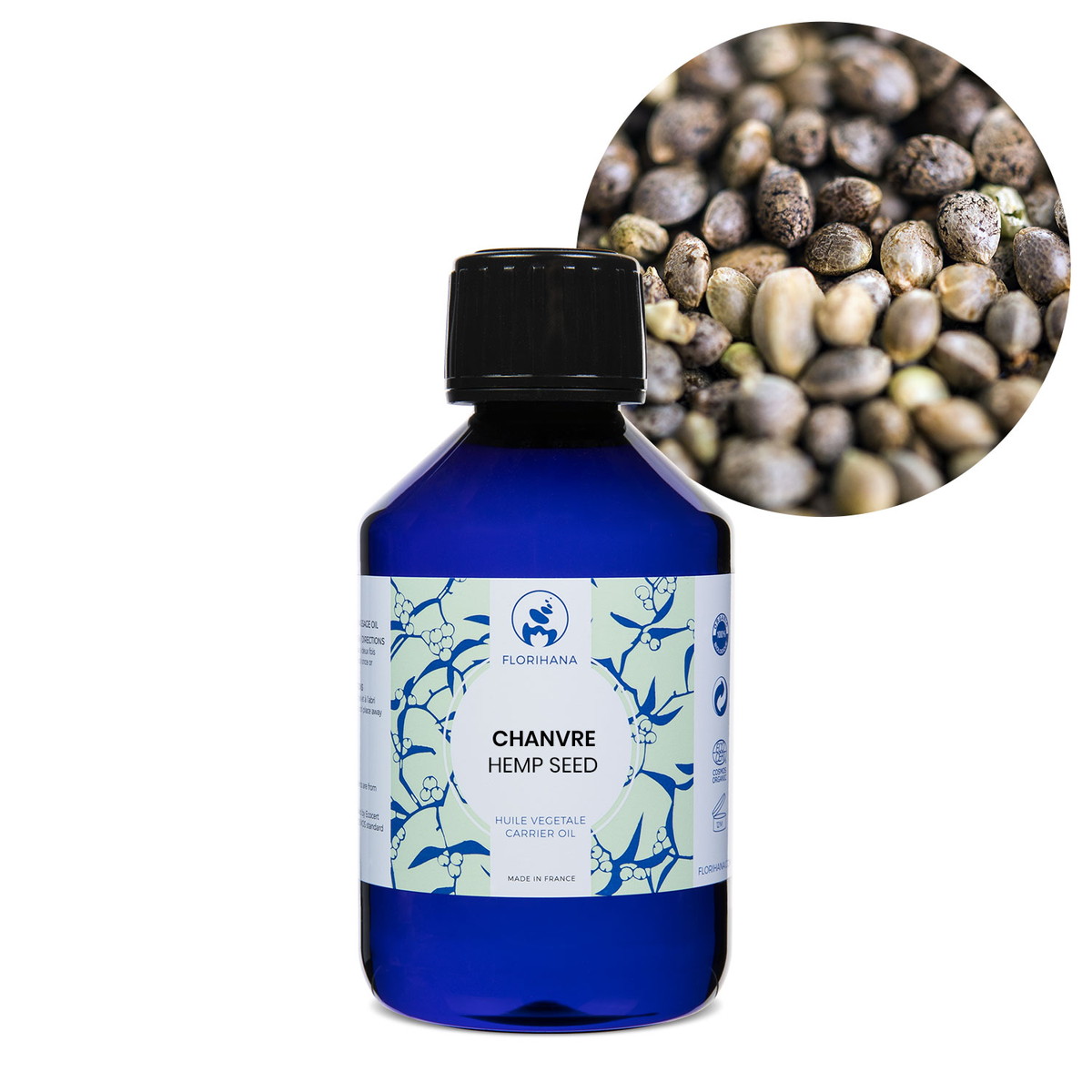 【オーガニック】 ヘンプ シード 200ml 未精製 【キャリアオイル 植物油 ベースオイル スキンケア アロマ フロリハナ Florihana】