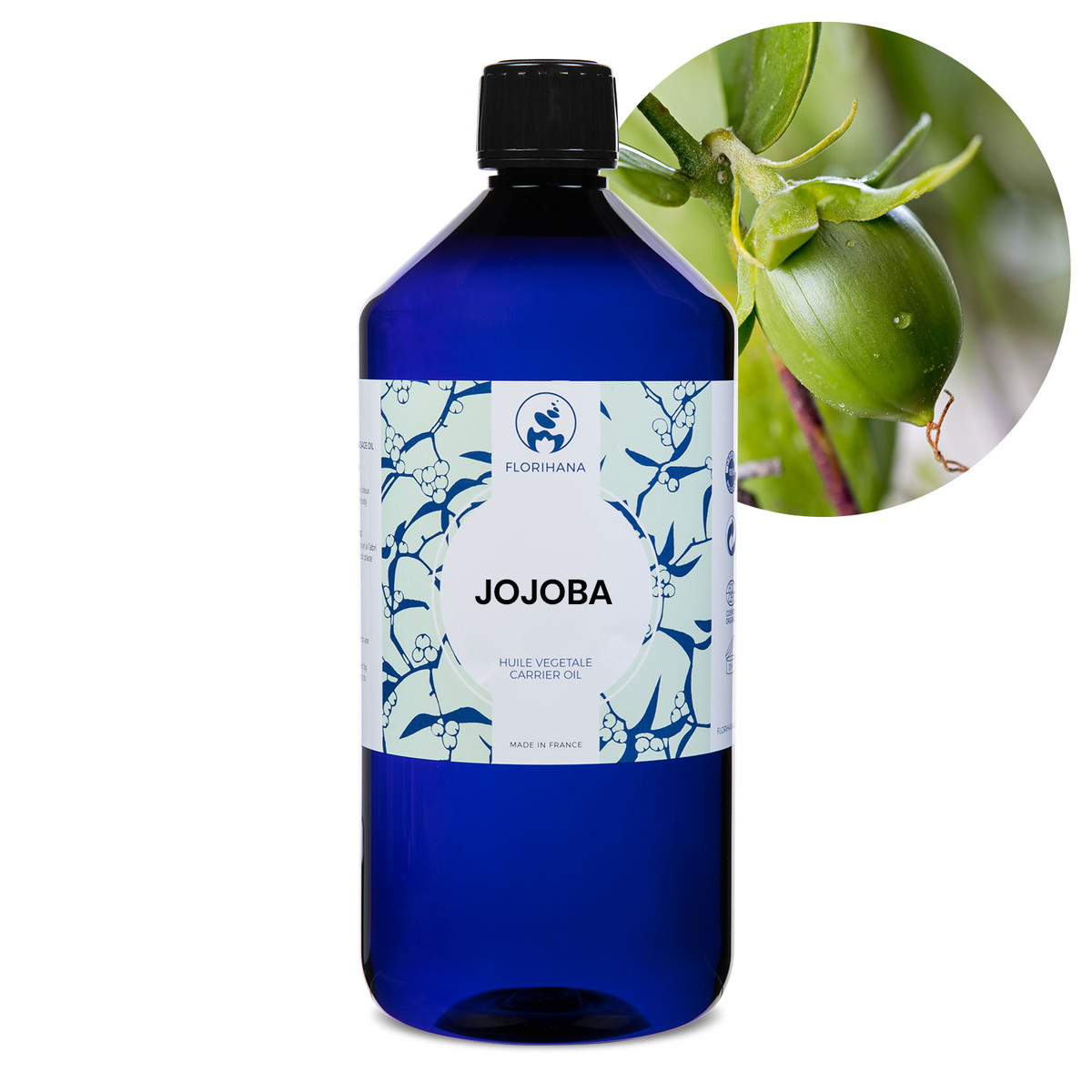 【オーガニック】 ホホバ　1000ml 未精製 【キャリアオイル 植物油 ベースオイル スキンケア アロマ フロリハナ Florihana】