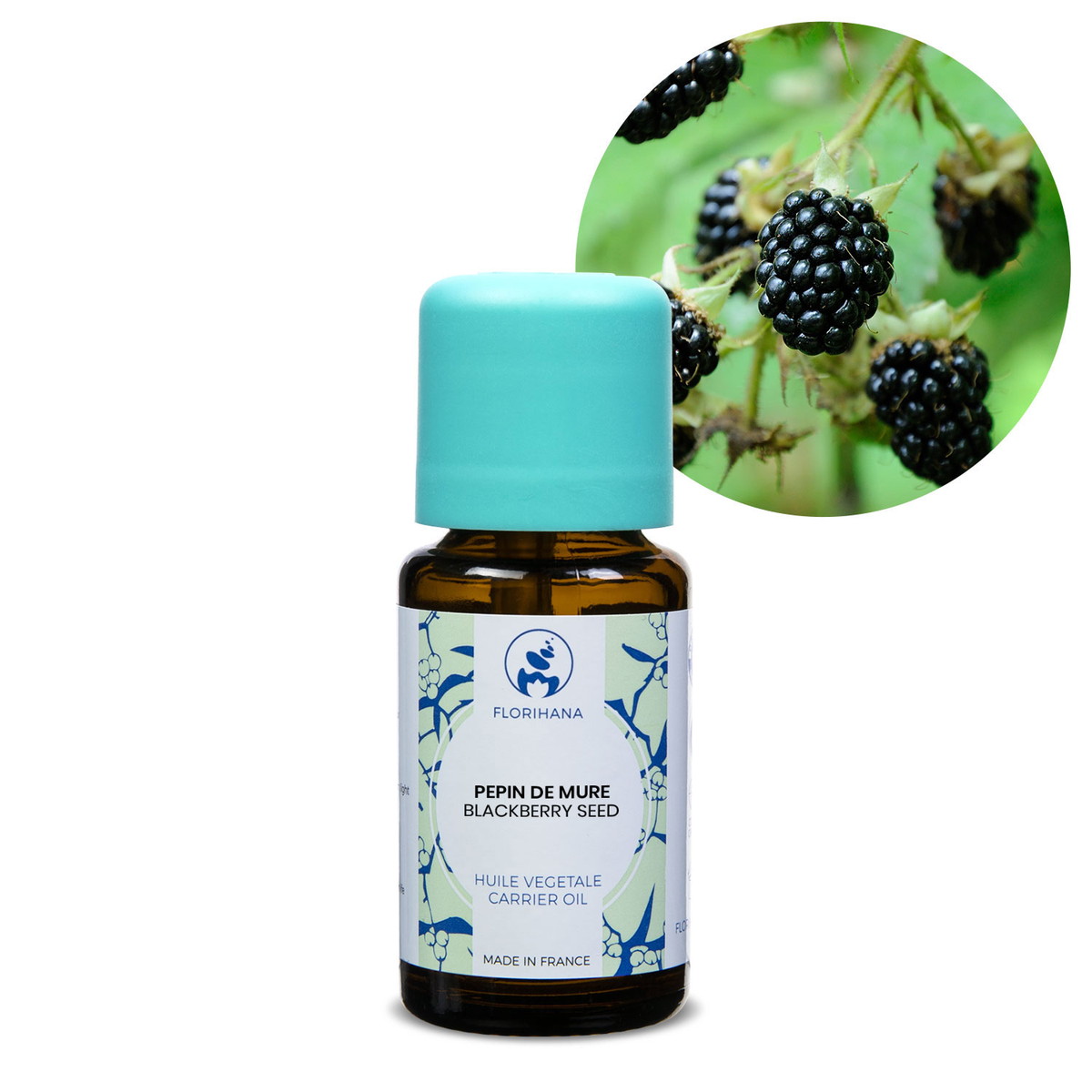 【オーガニック】 ブラックベリー シード 15ml 未精製 【キャリアオイル 植物油 ベースオイル スキンケア アロマ フロリハナ Florihana】