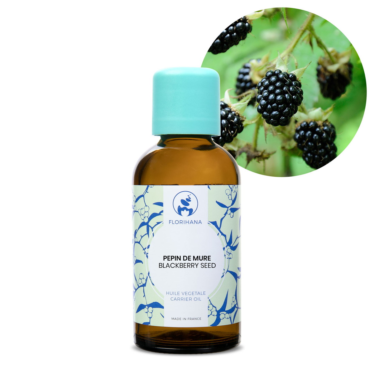 【オーガニック】 ブラックベリー シード 50ml 未精製 【キャリアオイル 植物油 ベースオイル スキンケア アロマ フロリハナ Florihana】