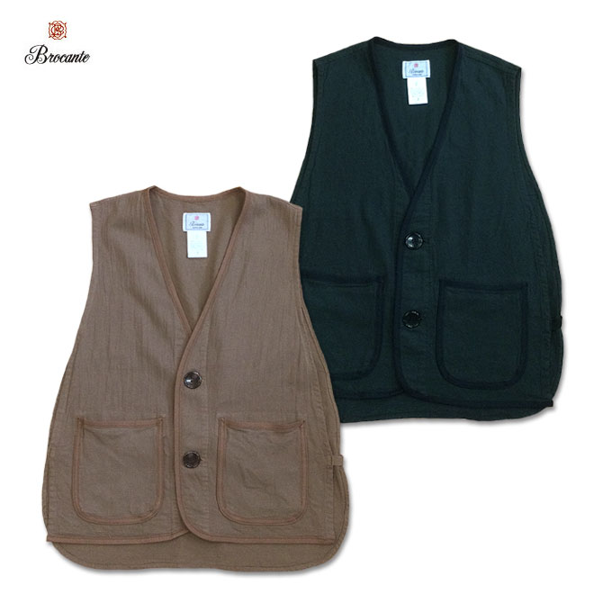 Brocante 38-301Z 綿織物パナマ パスポワレジレ より良い gilet ブロカント ドミンゴ MadeinJAPAN 日本製