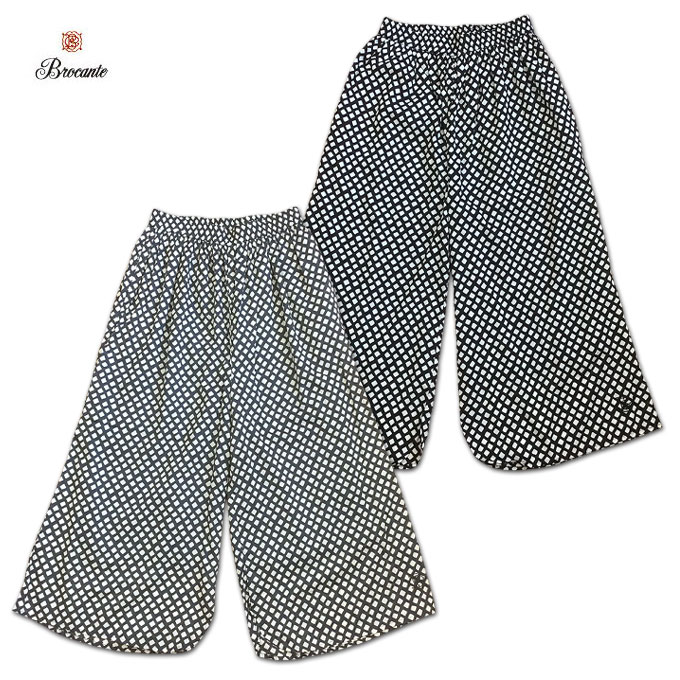 Brocante 33-344X インドプリント ピエロパンツ チェック キュロットパンツ ワイドパンツ ブロカント ドミンゴ｜ＦＬＯＳＳＹ店