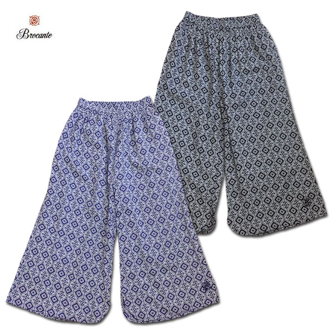 Brocante 33-344X インドプリント ピエロパンツ ジオメトリック キュロットパンツ ワイドパンツ ブロカント ドミンゴ