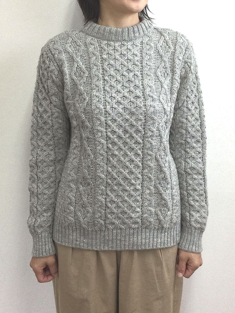 Kerry Woollen Mills ケリーウーレンミルズ Aran Cable Crew Neck アランケーブルクルーネック Haze sweater セーター fisherman フィッシャーマン イギリス製 MadeinEngland 男女兼用 ユニセックス KW-0001