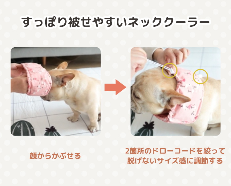 犬用 ネッククーラー ひんやり 送料込 クール 熱中症対策 暑さ対策 保冷剤 冷却 夏 散歩 お出かけ アウトドア 屋外 首冷やす 首クール チェック柄 洗濯可能 サイズ調節可 バンダナ スヌード ドローコード いちご柄 かわいい おしゃれ ペット用品 ペットグッズ スカーフ