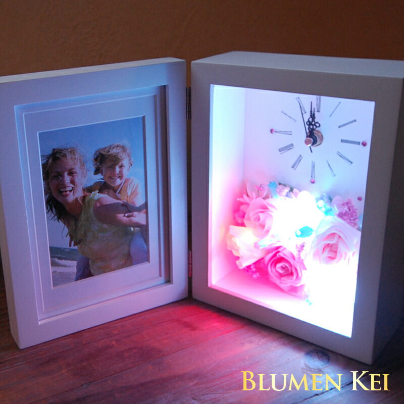 プレゼント プリザーブドフラワー ギフト 光る フォトクロック あす楽 送料無料 即日発送 メッセージカード付き 時計 写真立て サプライズ 開店祝い 退職祝い 結婚式 誕生日 結婚記念日 結婚祝い 花 プレゼント 新築祝い 開店祝い 開業祝い I Surgical Com