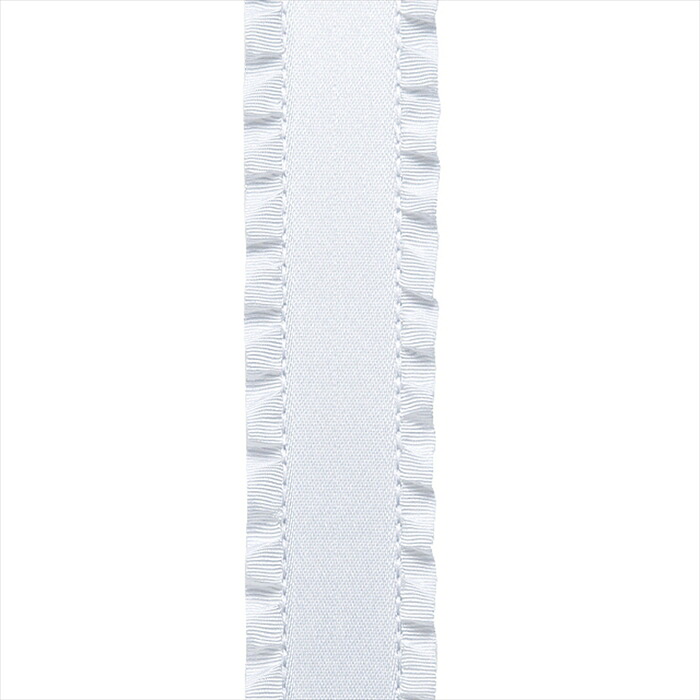 【リボン　ラッピング　包装資材　リボン】　フリルサテン３２ｍｍ　２　ホワイト rm489532-002 その他【東京堂】