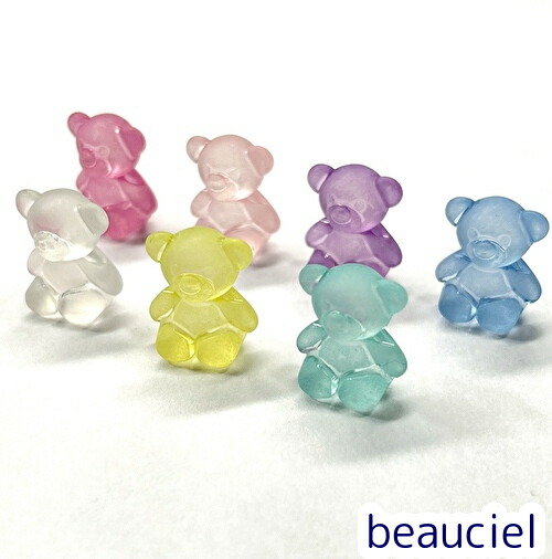 楽天市場】【約30mm 4個】大きなクマの立体ビーズ グリッター ラメ