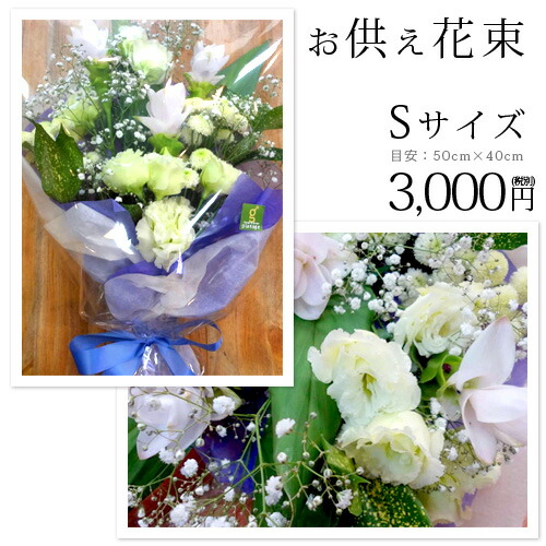 楽天市場 お供えの花束sサイズ 花 仏花 仏壇 切花 お悔やみ 生花 お盆 新盆 法事 お彼岸 メッセージカード無料 取扱説明書付き お届け画像送信 Rcp Flowershop Planage プラナージュ