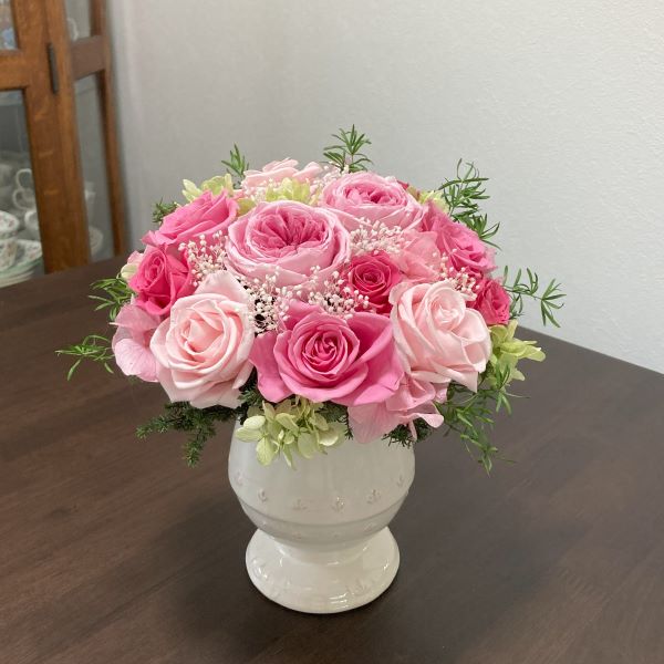プリザーブドフラワー 花 ギフト 【華やか☆ミルフィーユ選べる２色】誕生日祝い 結婚祝い 新築祝い 結婚記念日 開店祝い 退職祝い
