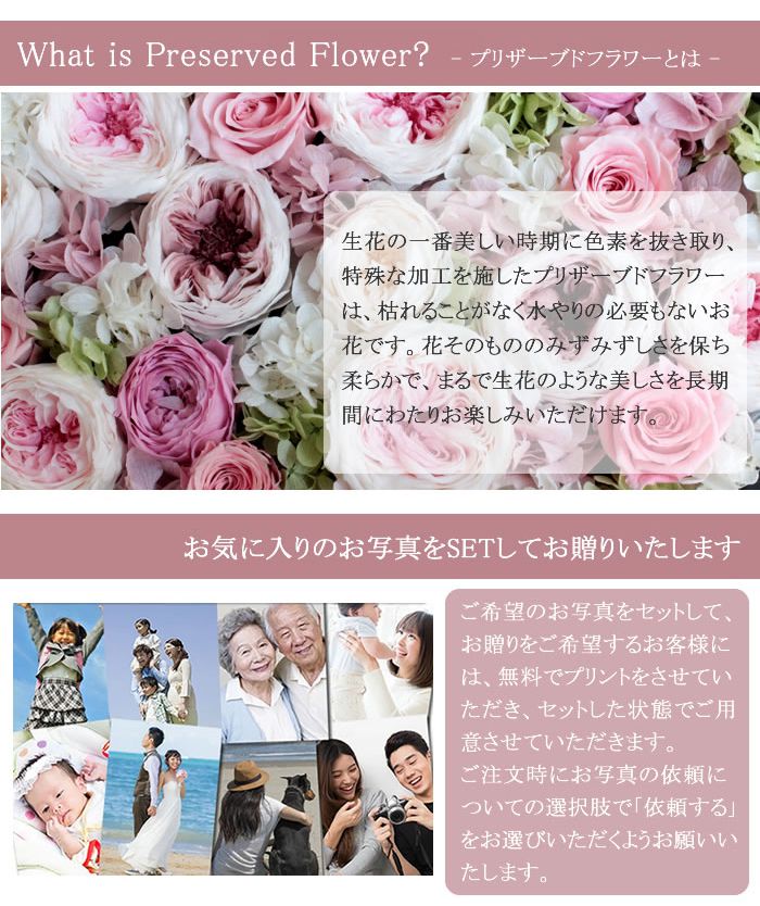 82%OFF!】 プリザーブドフラワー 写真たて 高級 結婚祝い 退職祝い 送別会 新築祝い 開店祝い 誕生日 インテリア お祝い 写真立て  fucoa.cl