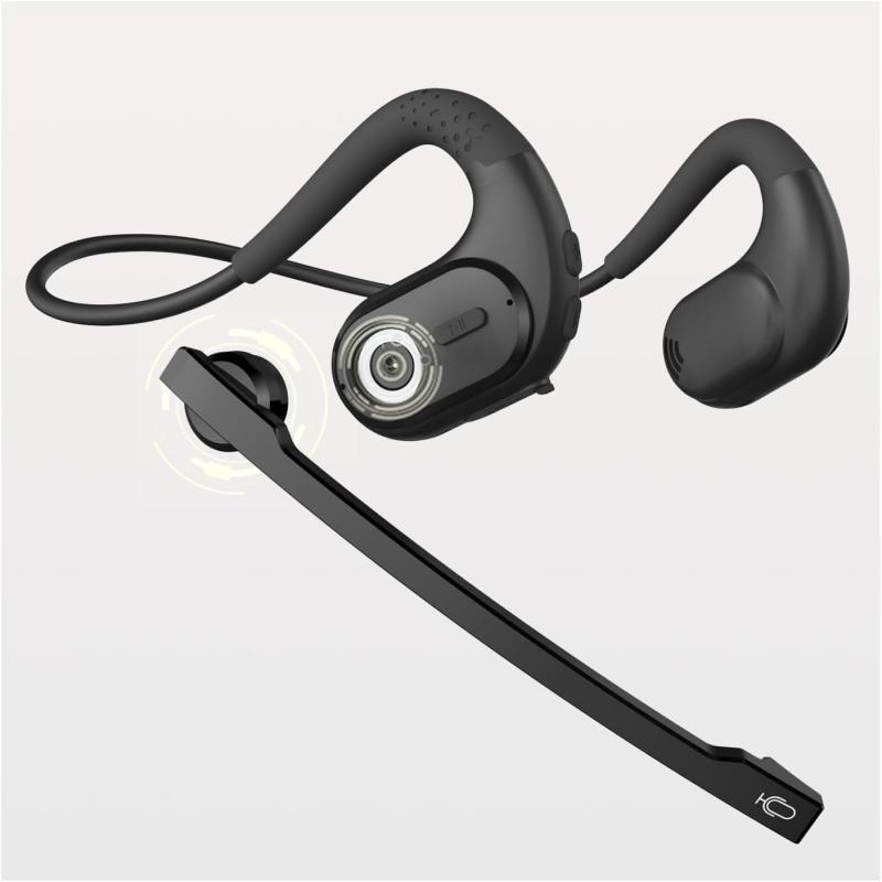 Bluetoothヘッドセット 【2026進級版業界新設計】 マイク脱着式 Earaku(イアラク) MicCuff G9 一体両用 通話用イヤホン ヘッドセット マイク付き 両耳 耳掛け 空気伝導 Bluetooth5.3 EDR AAC対応 ミュート