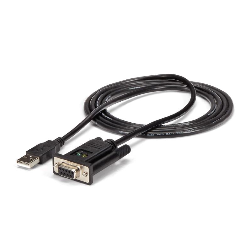 StarTech.com 1ポートUSB - ヌルモデムRS232Cシリアル変換ケーブル クロスケーブル 1x USB A オス - 1x D-Sub 9ピン メス ICUSB232FTN