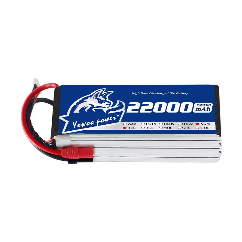 Yowoo 6S 22.2V 22000mAh 30C LiPoバッテリーパック、AS150 + XT150プラグ用DJI S800 DJI S900 S1000 Walkera QR X800およびその他のマルチコプター