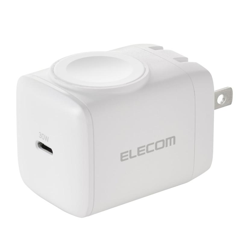 エレコム 充電器 Type-C 30W Apple Watch 対応 1ポート USB PD対応 折りたたみ式プラグ ホワイト EC-AC9830WH