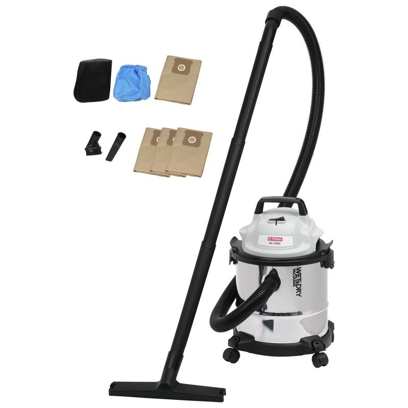 イーバリュー(E-Value) 乾湿両用掃き出す機 12L EVC-120SCL+集塵袋3枚引き揚げ仕掛ける ステンレス鋼貯蔵タンク 吊りひも式 紙風呂敷き包み 濡れたゴミも吸いあげる能力のある 集塵電気容量 8L 吸水電気容量 6L 吸込仕事率100W