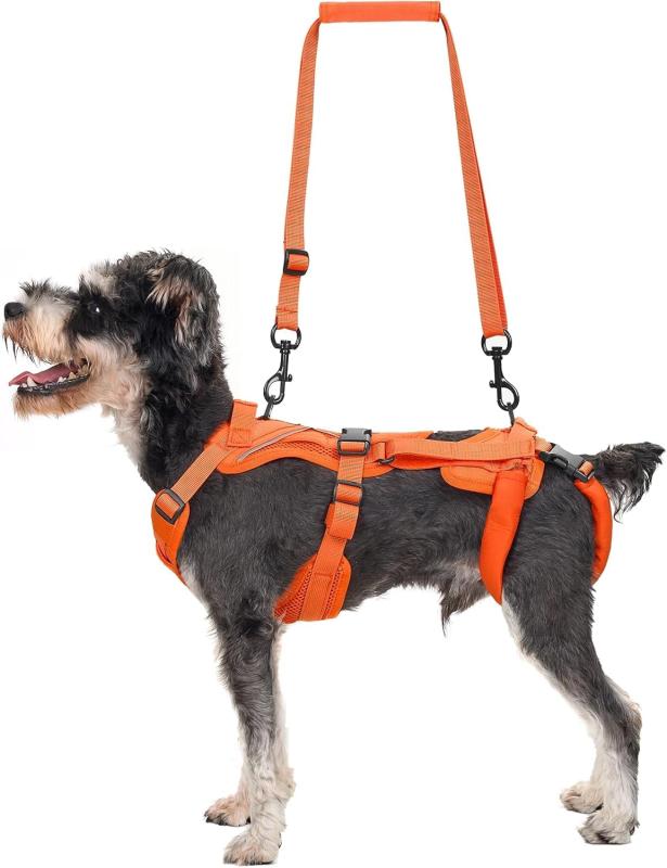 OneTigris ハーネス 犬 介護 歩行補助 介護ハーネス犬 小型犬 サイズ調整可能 排泄を妨げない 取り外し可能な肩ベルト 前足 後足サポート 噛みつきや裂けに強い 1000Dナイロン お手入れが簡単