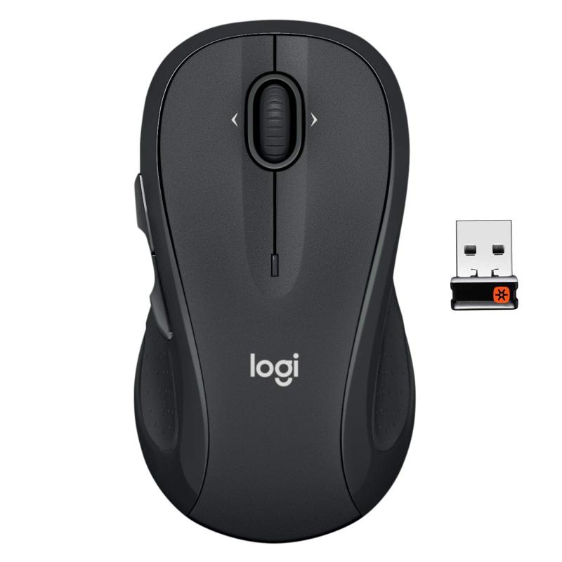 Logitech M510 ワイヤレスマウス、USBユニファイニングレシーバー付きノートパソコンとPC用マウス プログラム可能なボタン - グラファイト。