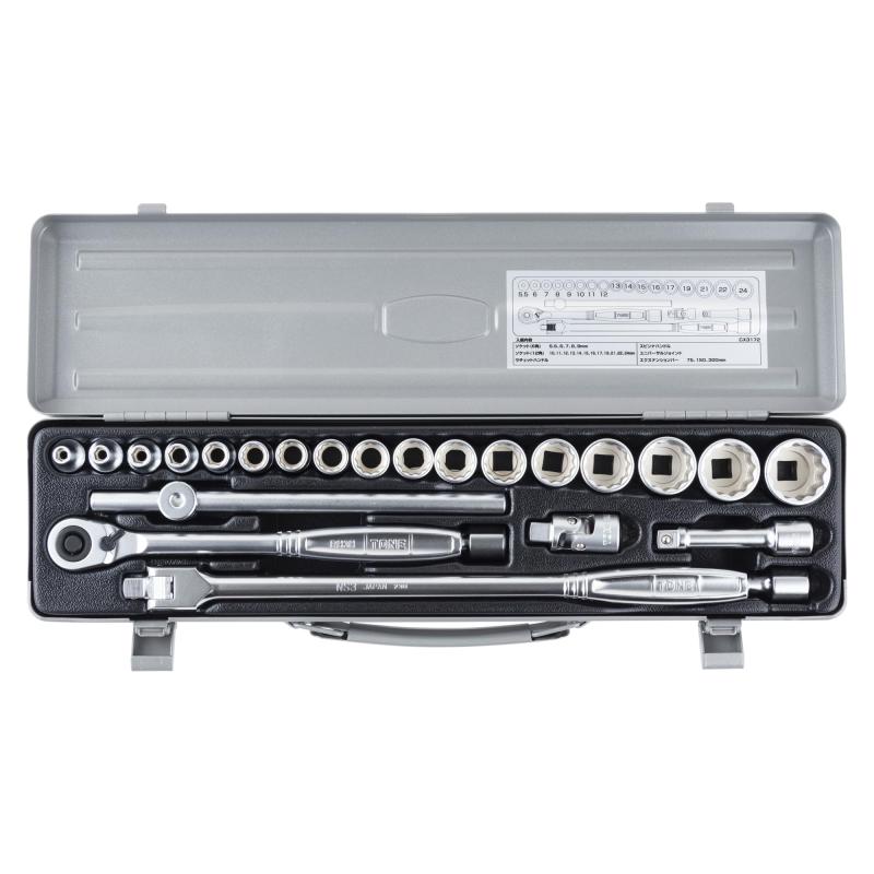 トネ(TONE) ソケットレンチセット CX317200 差込角9.5mm(3/8") 内容24点
