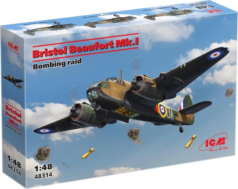 ICM 1/48 イギリス ブリストル ビューフォートMk.I 爆弾装備 プラモデル 48314 (飛行機)