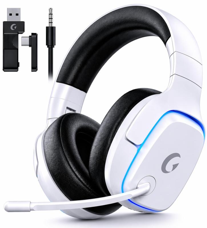 ゲーミングヘッドセット ps5 尖端仕掛ける 【2.4G USB/Type-cアダプタ/Bluetooth 5.3/有線】 4WAY繋ぎ合わせる 7.1ch サラウンド20ms超低引き延ばす取り組み尖端仕掛ける 軽さ/アクティブノイズキャンセリング / 50MM