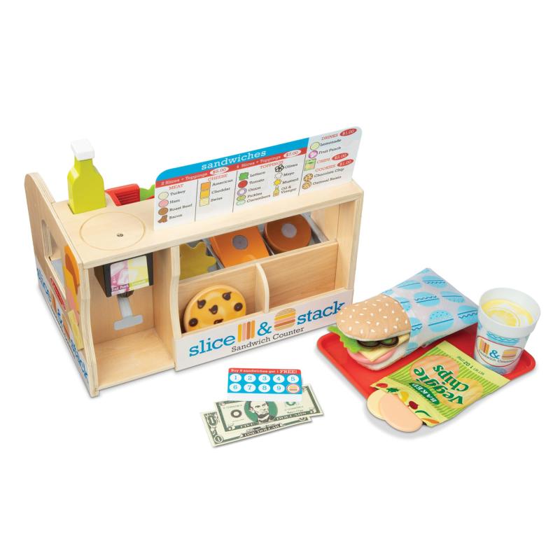 ままごと ごっこ遊び 木 メリッサ＆ダグ サンドイッチ カウンター 屋さん ごっこ遊びトイ おもちゃ 木製玩具 お店屋さん Melissa&Doug
