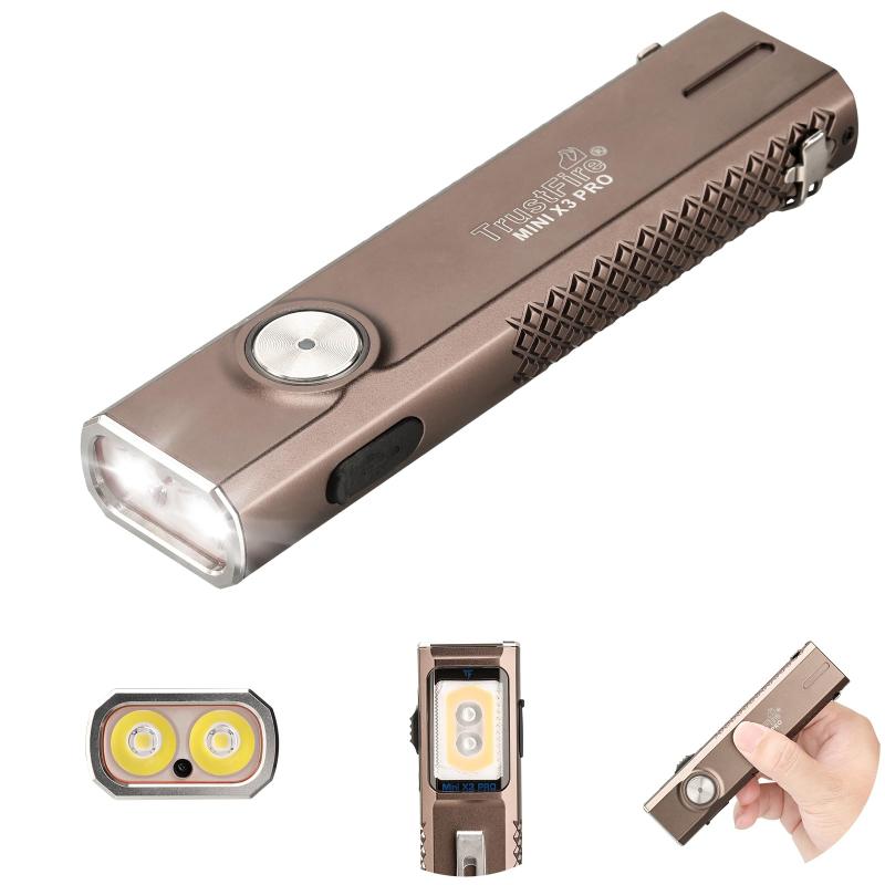 TrustFire MINI X3 Pro EDCフラッシュライト 2050ルーメン 高輝度 懐中電灯 USB-C充電式 6つの光源