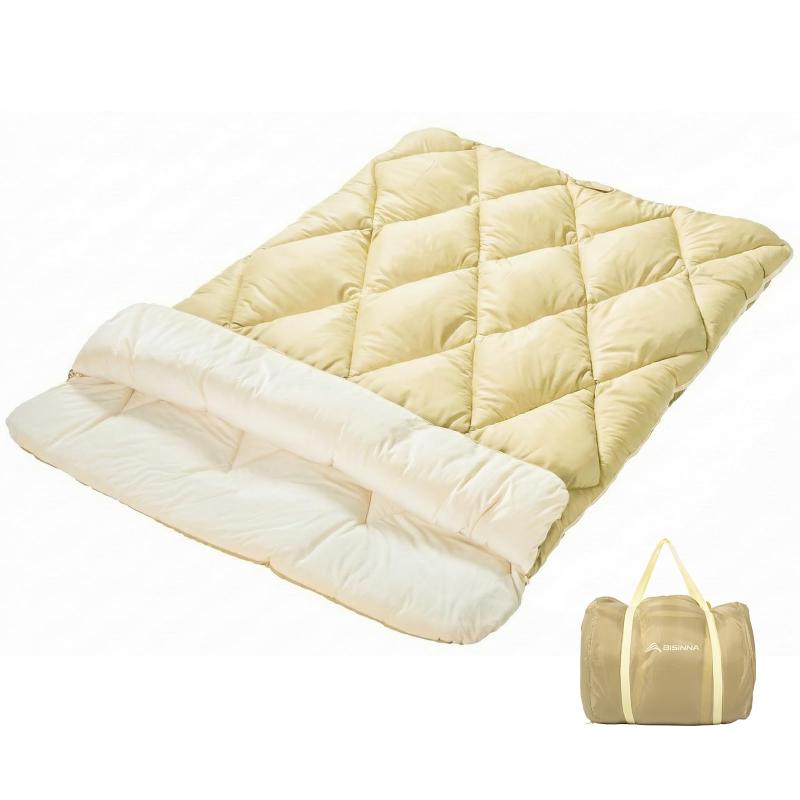 BISINNA キャンプ寝袋 二人用 シュラフ アウトドア 封筒型 220X150CM オールシーズン 3.2KG/3.8KG/4.5KG 連結解体可能 春秋 夏用 丸洗い可能 家族用 車中泊 キャンプ用品 収納パック付き|NewageOfficeflowing