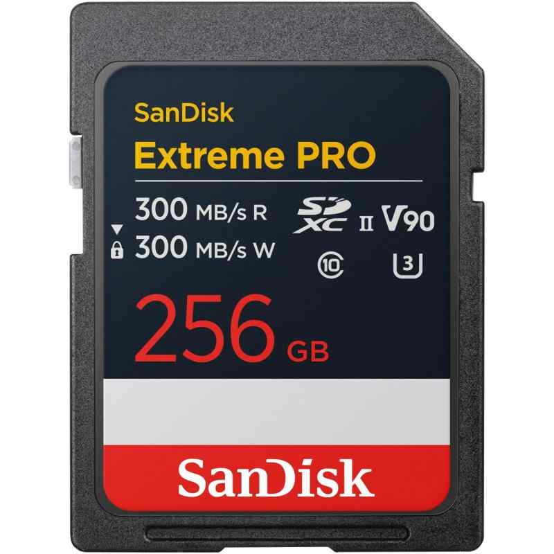 SanDisk 256GB Extreme PRO SDXC UHS-II 記憶装置歌留多 - 最大限度300MB/秒の読み込むと書きとどめるす早さ、V90、8K、4K UHD、SD歌留多 - SDSDXDM-256G-GN4IN。