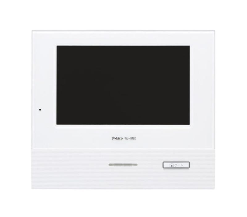 アイホン インターホン ドアホン モニター付親機 7型画面 カラー画面 自動交互通話 プレストーク通話 二世帯向き 壁取付型 SDカード対応 白 3.1×21×18.3cm WJ-4MED-T|フローイングgt