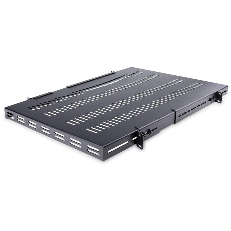 StarTech.com サーバーラック棚板／1U／放熱スリット付／耐荷重150kg／奥行き700mm／取付奥行き495～974mm／19インチラック対応／AV、データ、ネットワーク機器収納用 ラックマウント サーバー シ
