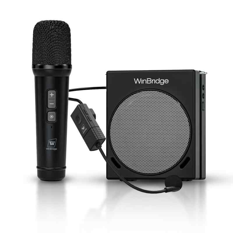 wwinbridge コンパクトスピーカー ハンドヘルドマイク ヘッドセットマイク ハンズフリー拡声器 ポータブル拡声器 USB/AUX入力/TFカード 音楽再生 PAシステム ガイド ヨガ指導 プロモーション 会