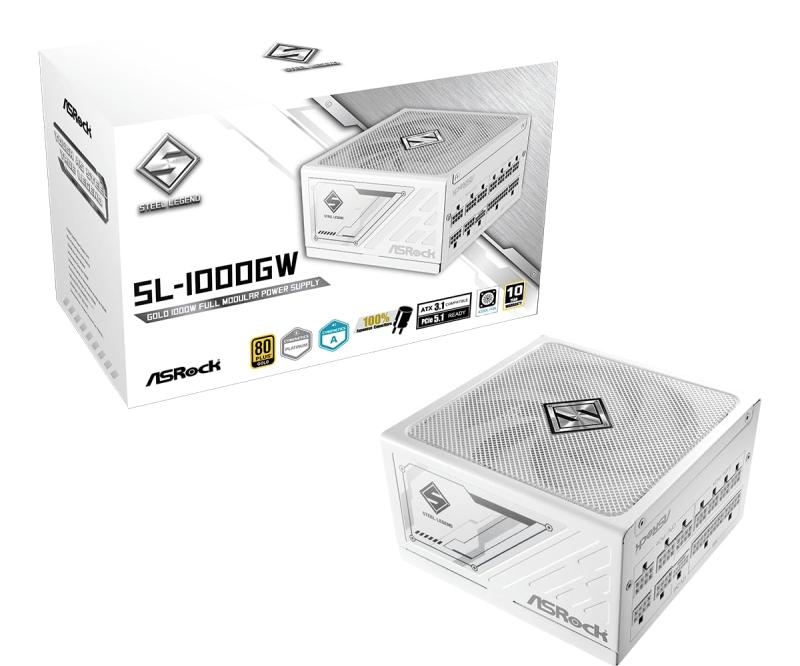 ASRockSteel Legend 次世代GPU相応うパソコンワット数単一のもの1000WPCIe5.1相応う80PLUS GOLDATX 3.1フルモジュラー 12V-2x6 有線テレビ嘱するSL-1000GW