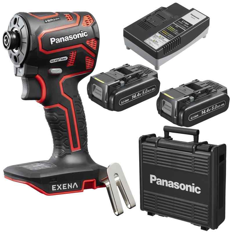 パナソニック(Panasonic) 充電インパクトドライバー EZ1PD1 スタンダードセット 【ONE ATTACH対応】 (14.4V 5.0Ah電池パック&times;2個/充電器/プラスチックケース付) EXENA デュアル(14.4V/18V対応) EZ1｜フローイングgt