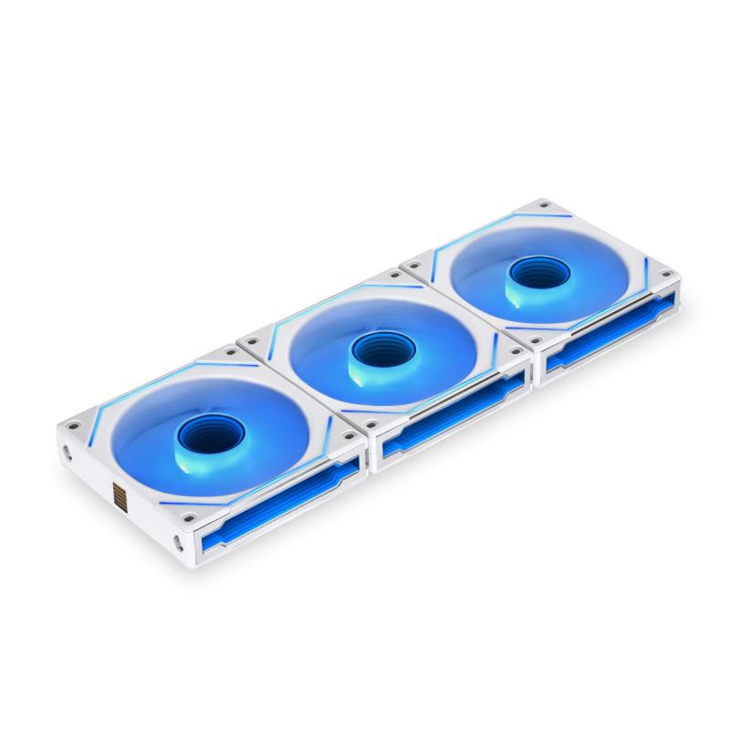 LIANLI ケースファン 「UNI FAN」シリーズ UNI FAN SL INFINITY 120 ホワイト 3Pack デイジーチェーン リバーシブルケーブルモジュール インフィニティーミラー搭載 日本正規品｜フローイングgt
