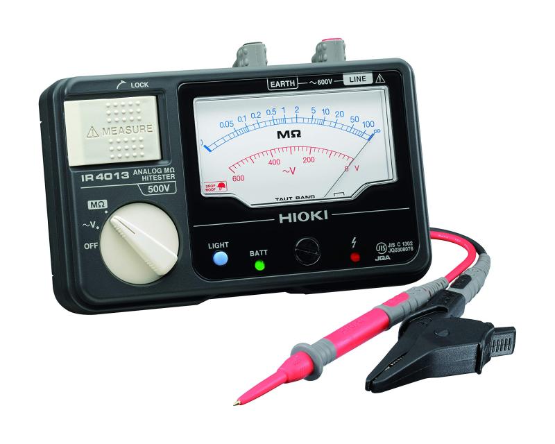 HIOKI (日置電機) 絶縁抵抗計 IR4013-10 アナログメグオームハイテスタ テストリード L9787 付属品 JIS認証 日本製 定格 単レンジ DC 500V メガー