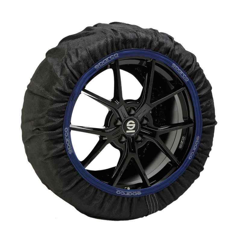 スパルコ(Sparco) スペイン製 sparcoスノーソックス ハイパフォーマンス ブラック スノーチェーン 布製タイヤチェーン XXLサイズ タイヤサイズ:(235/50R20) 新チェーン規制対応