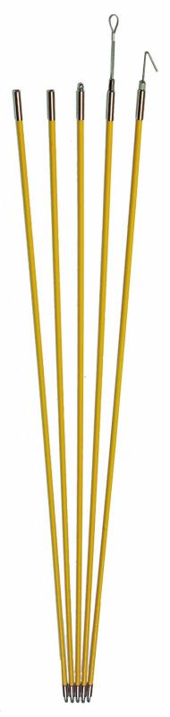 デンサン ジョイント釣り名人 φ7.5mm× 1.0m イエロー 5本 ケーブル索引具 JF-7550