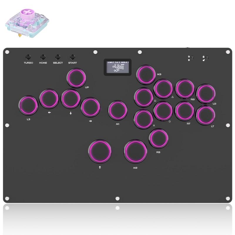 Guilekeys レバーレス アケコン レバーレスコントローラー GK-18【キー最適化&times;高反応スイッチ】18ボタン 格ゲー向け 0遅延 TURBO連射 静音設計 膝置き対応 RGBライト ホットスワップ SOCD切替 PC/PS4/｜フローイングgt