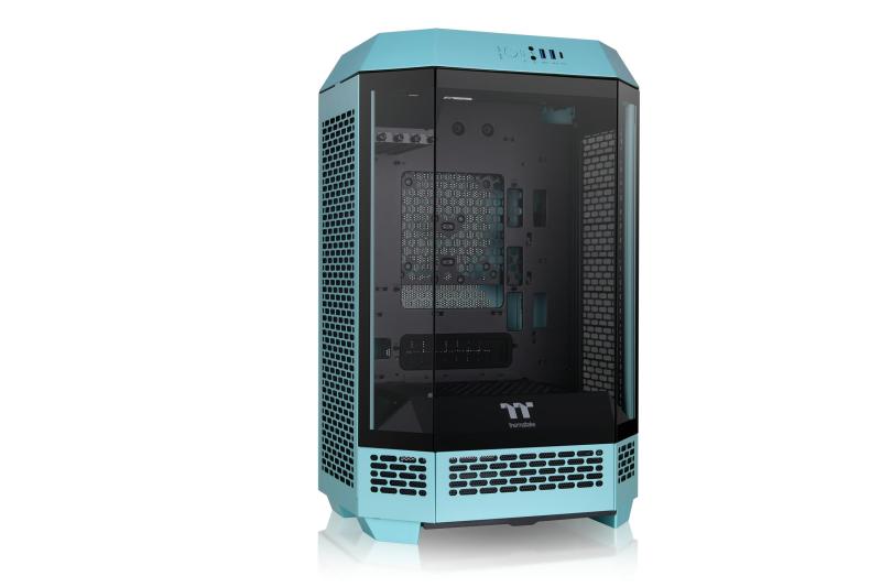 Thermaltake The Tower 300 Turquoise 3面強化ガラスパネル採用 八角柱スタイル マイクロタワー Micro-ATX PCケース CA-1Y4-00SBWN-00 CS8883