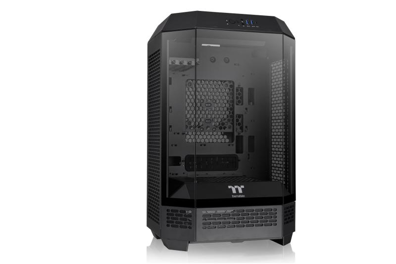Thermaltake The Tower 300 Black 3面強化ガラスパネル採用 八角柱スタイル マイクロタワー Micro-ATX PCケース CA-1Y4-00S1WN-00 CS8881