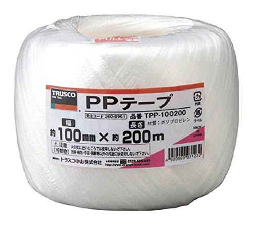 TRUSCO(トラスコ) PPテープ 白 100mm×200m TPP100200 × 60巻 【ケース販売】