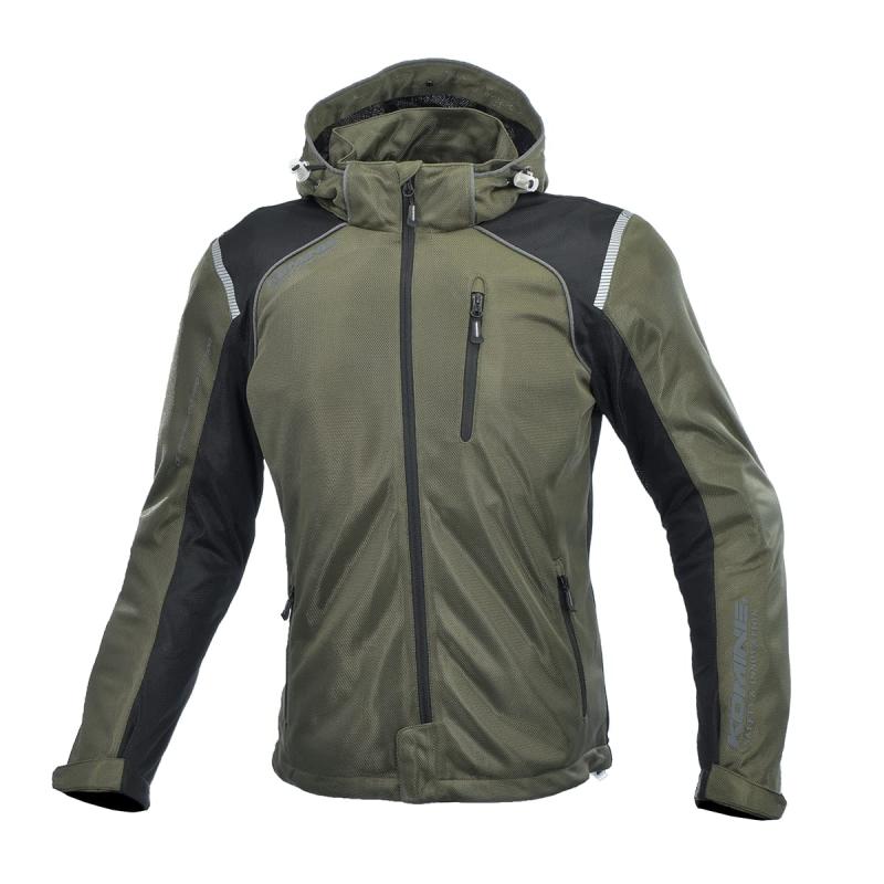 [KOMINE] バイク用 ジャケット プロテクトフルメッシュパーカ JK-135 1212 春夏向け CE規格レベル2 メッシュ素材 プロテクター 07-135 メンズ Olive M
