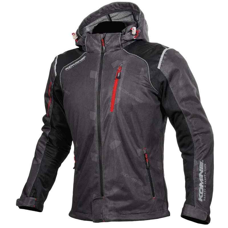 [KOMINE] バイク用 ジャケット プロテクトフルメッシュパーカ JK-135 1212 春夏向け CE規格レベル2 メッシュ素材 プロテクター 07-135 メンズ Black L