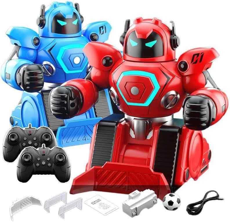 旋風ストライクバトル インタラクティブボクシング ラジコンロボットセット フットボールファイティング おもちゃ 2台 USB充電式 青と赤｜フローイングgt