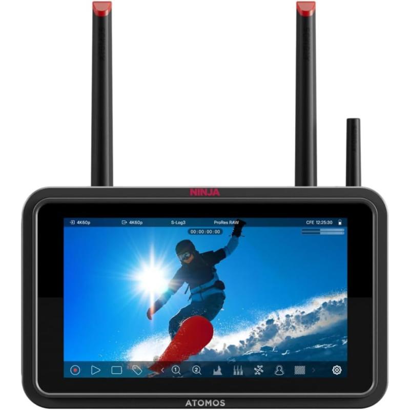 Atomos Ninja TX 5.2in 外の方管する 1500nit HDR 8K RAW寄せあつめる Wi-Fiクラウド提携 写真機 HDMI/SDI ATOMNJTX01