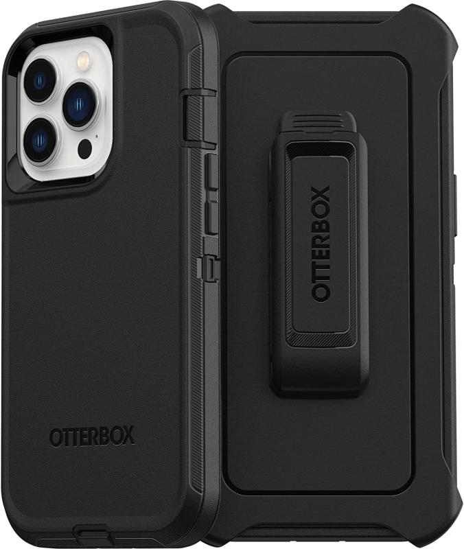 OtterBox iPhone 13 Pro (のみ) ディフェンダー続きもの入れもの - 黒いこと、牢固たるで思わしい、界面防御すること付き添い人、ホルスタークリップキックスタンド付き添い人