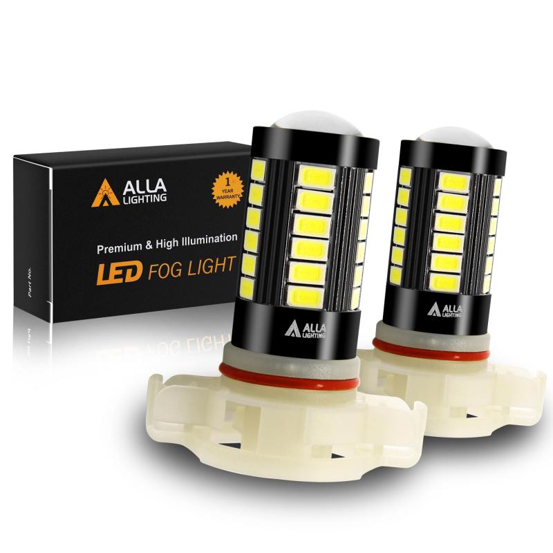 Alla Lighting スーパーブライト 5202 PS19W LED フォグランプ 電球 PS24WFF 5201 DRL, 6000K キセノン ホワイト 2800Lms 12V 交換用 5730 33-SMD LED