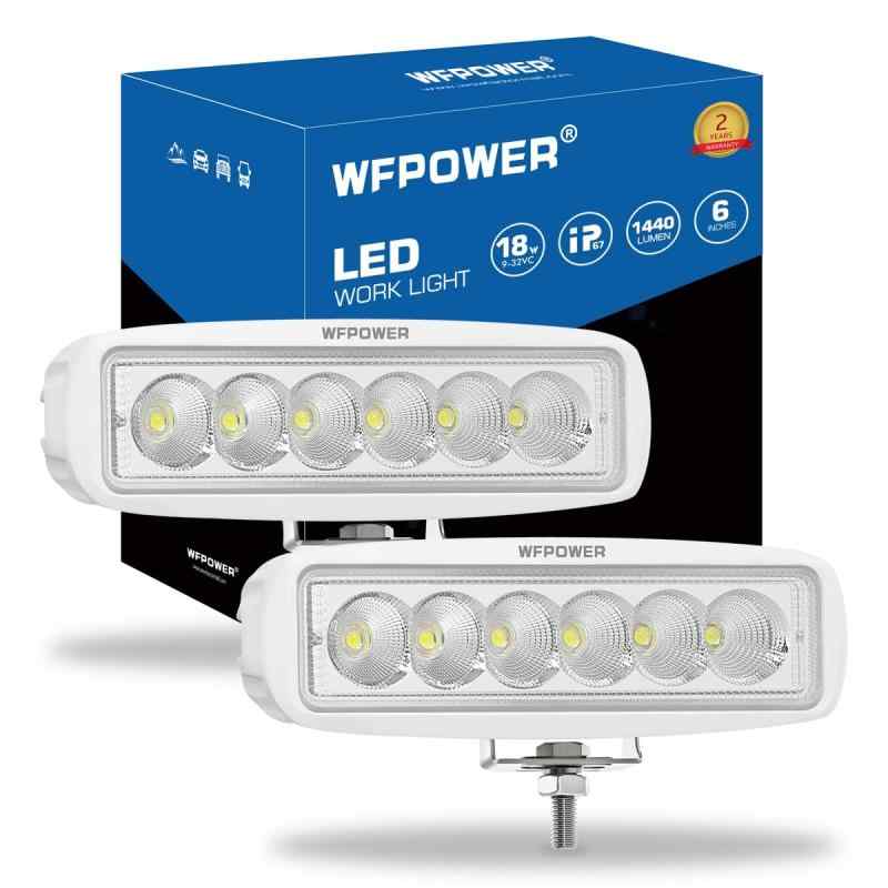 WFPOWER ボートライト 2個パック LED マリンスポットライト 防水 6インチ デッキドック フラッドライト ボートアクセサリー ポンツーン 釣り トラック SUV ATV 12V ホワイト
