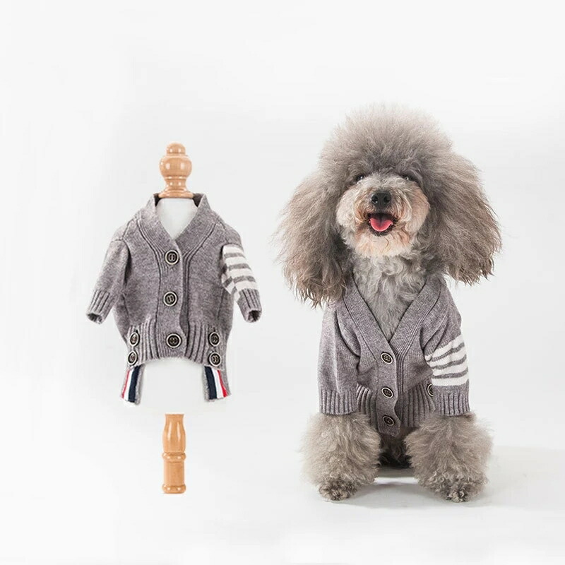 楽天市場 犬 猫 犬服 犬の服 小型犬 ニット シンプル トップス 秋冬上質シンプルカーディガン Fluffy 3ｆ楽天市場店